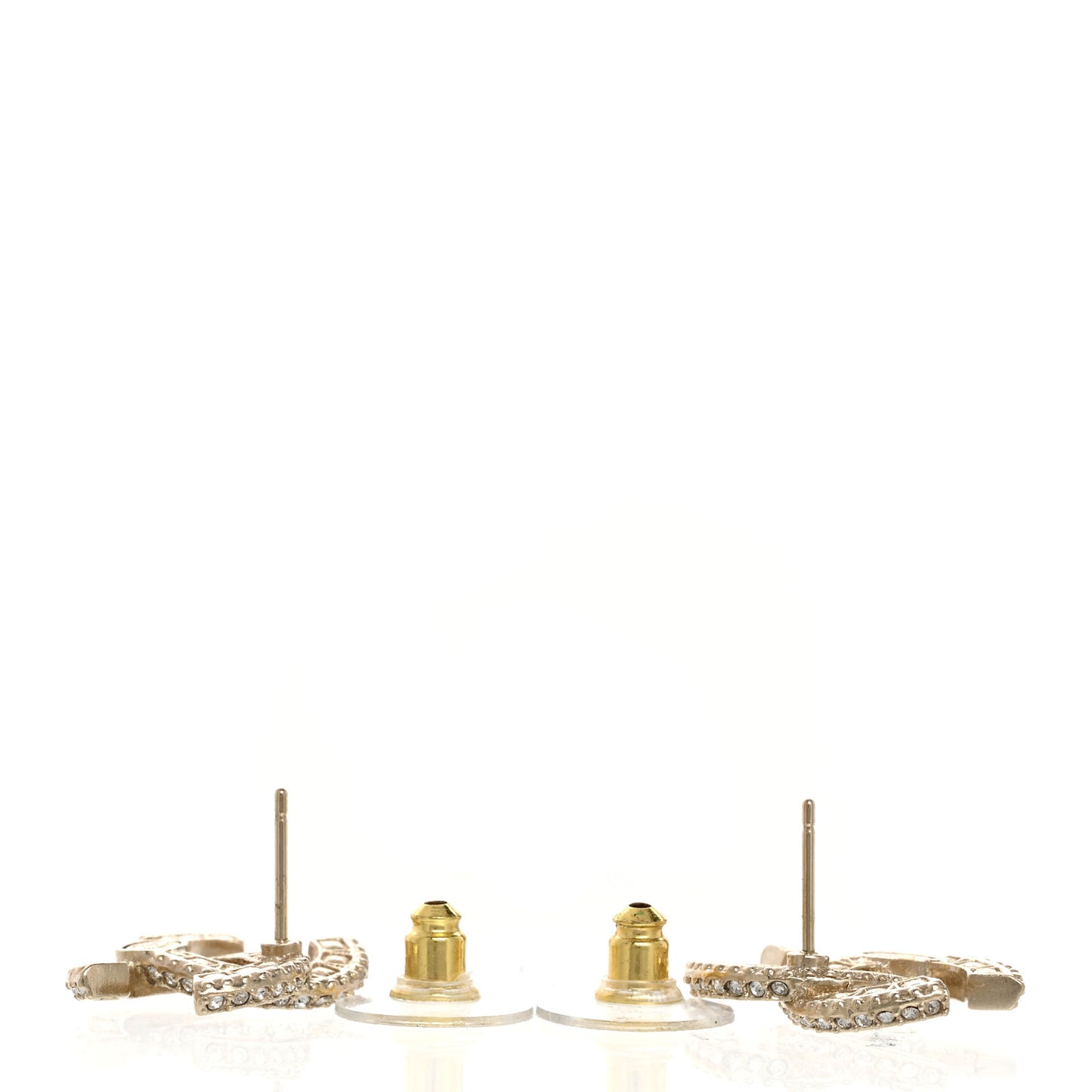 Crystal Timeless CC Earrings Light Gold