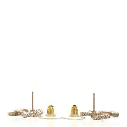 Chanel Crystal Timeless CC Earrings Light Gold 3 of 5