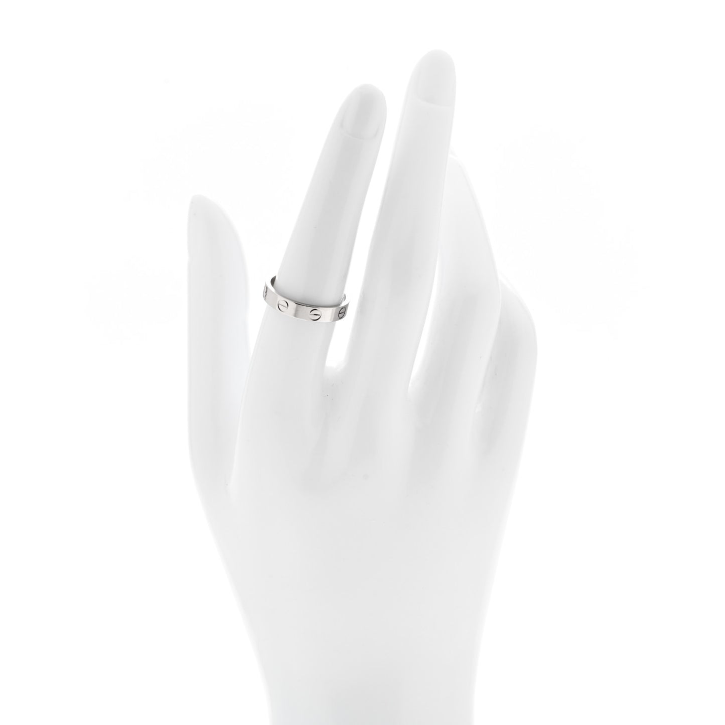 18K White Gold 3.5mm LOVE Wedding Band Ring 54 7