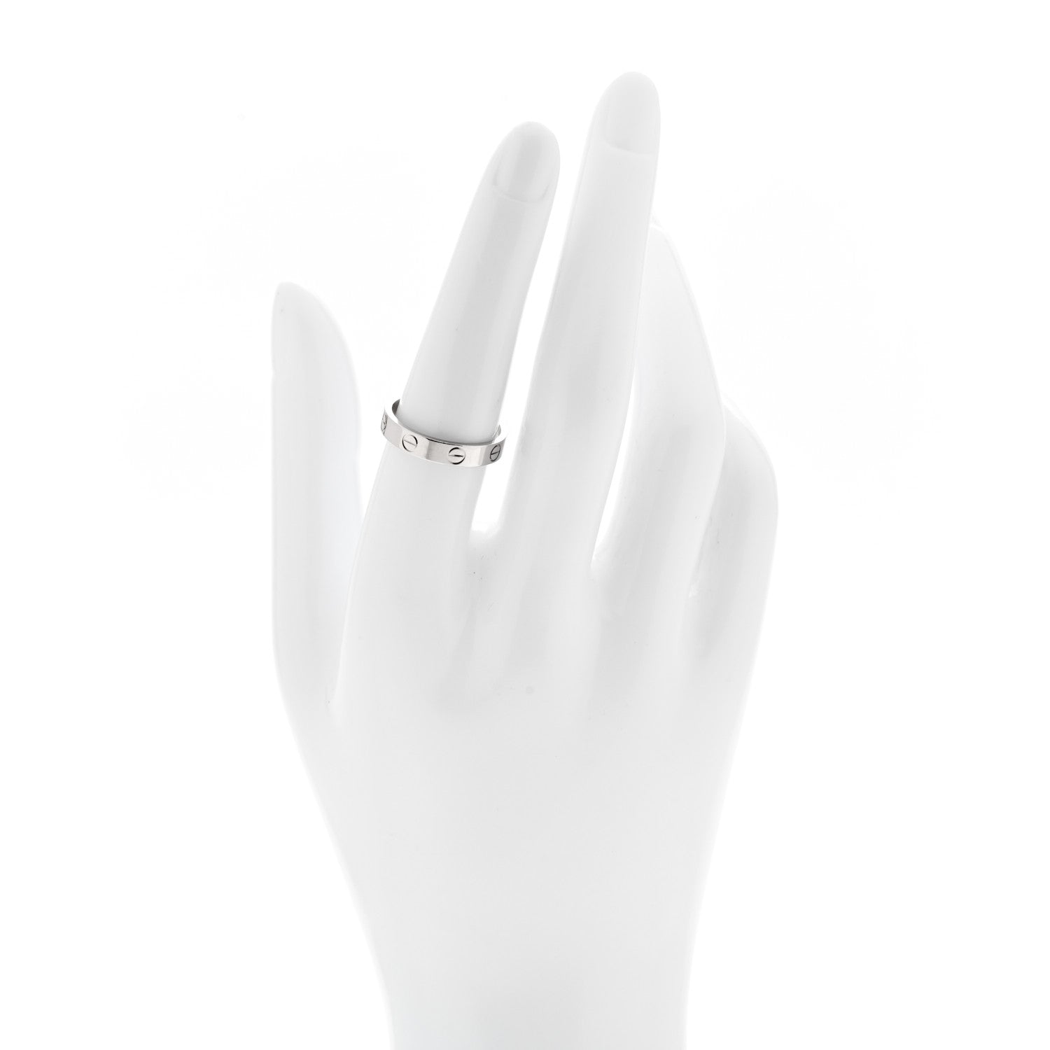 Cartier 18K White Gold 3.5mm LOVE Wedding Band Ring 54 7 2 of 5