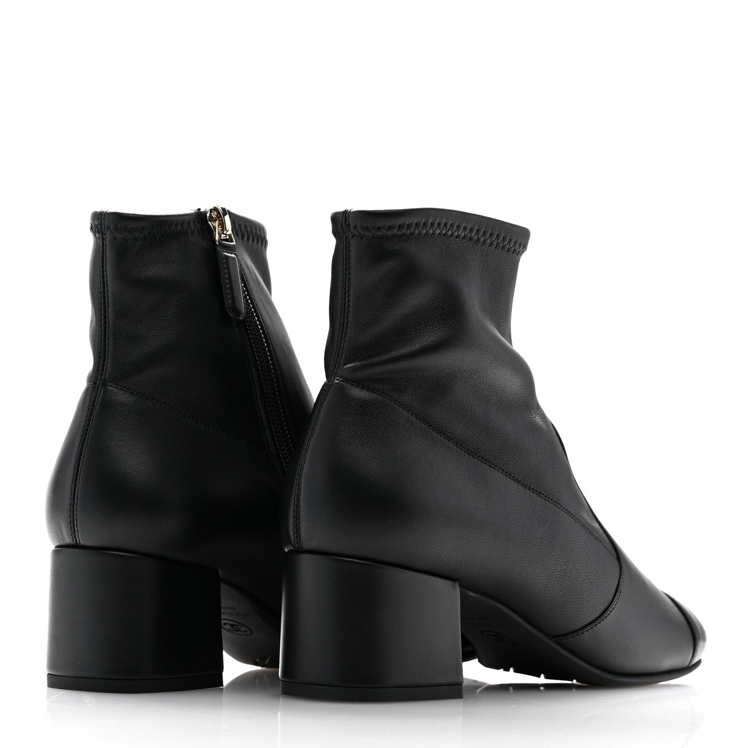 Chanel Lambskin Ankle Boots 37.5 Black 5 of 9