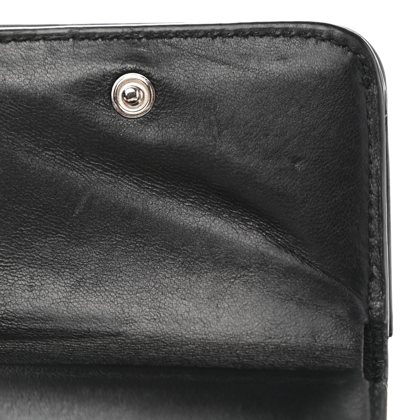 Calfskin Logo Mini Cash Wallet Black