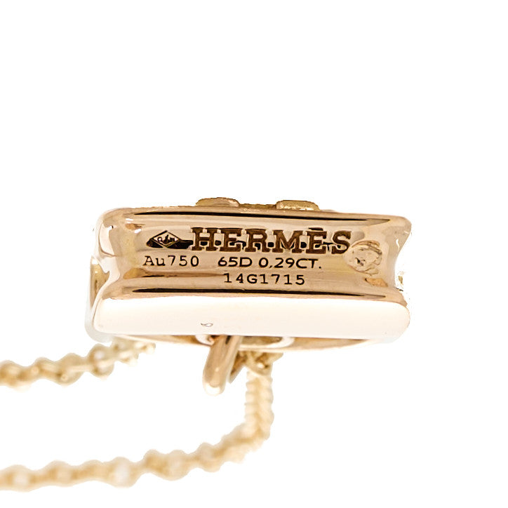 Hermes 18K Rose Gold Diamond Constance Amulette Pendant Necklace 5 of 5
