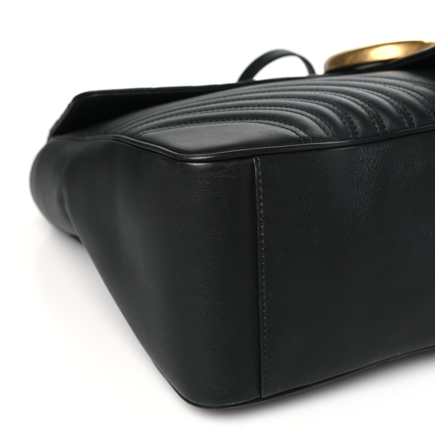 Calfskin Matelasse Maxi GG Marmont Top Handle Shoulder Bag Black