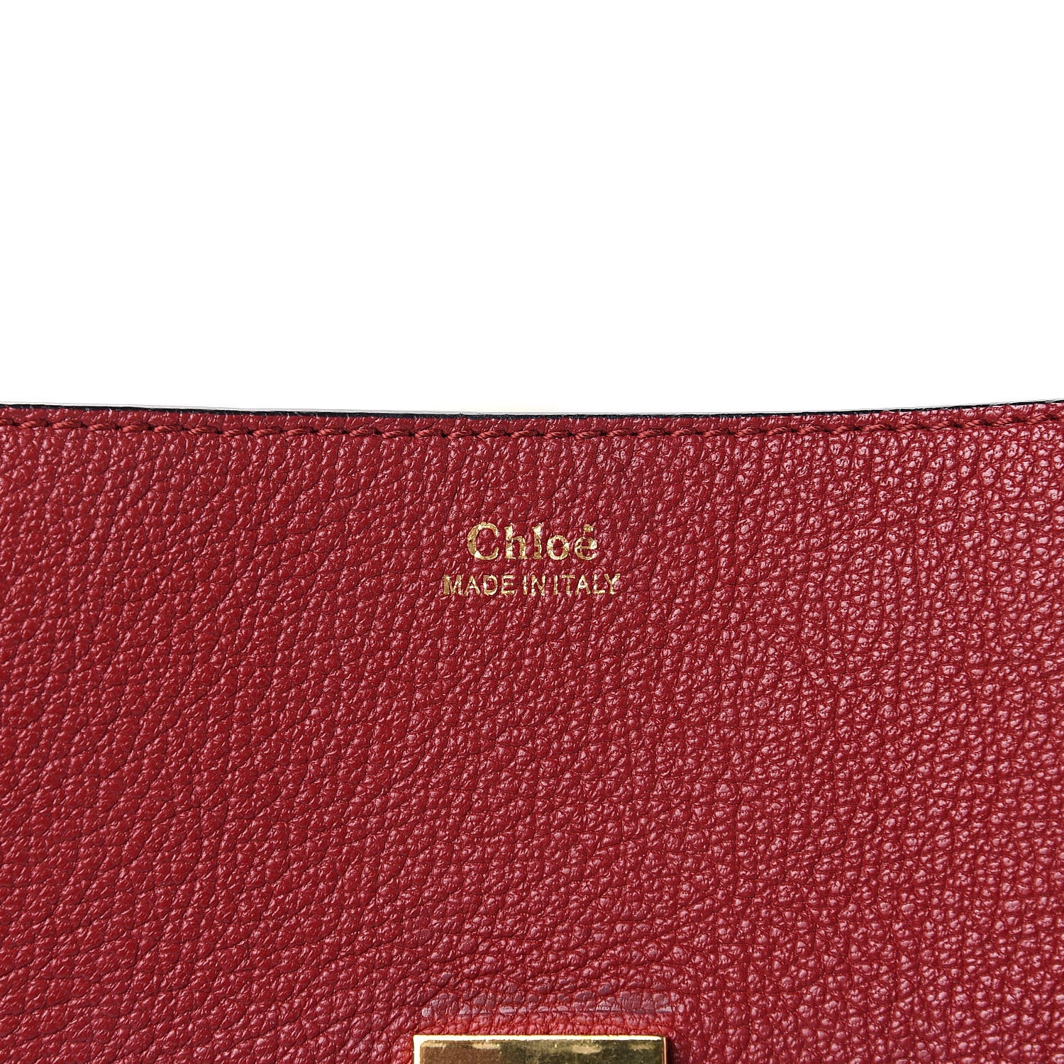 Chloe Grained Calfskin Lambskin Drew Shoulder Bag Red 6 of 16