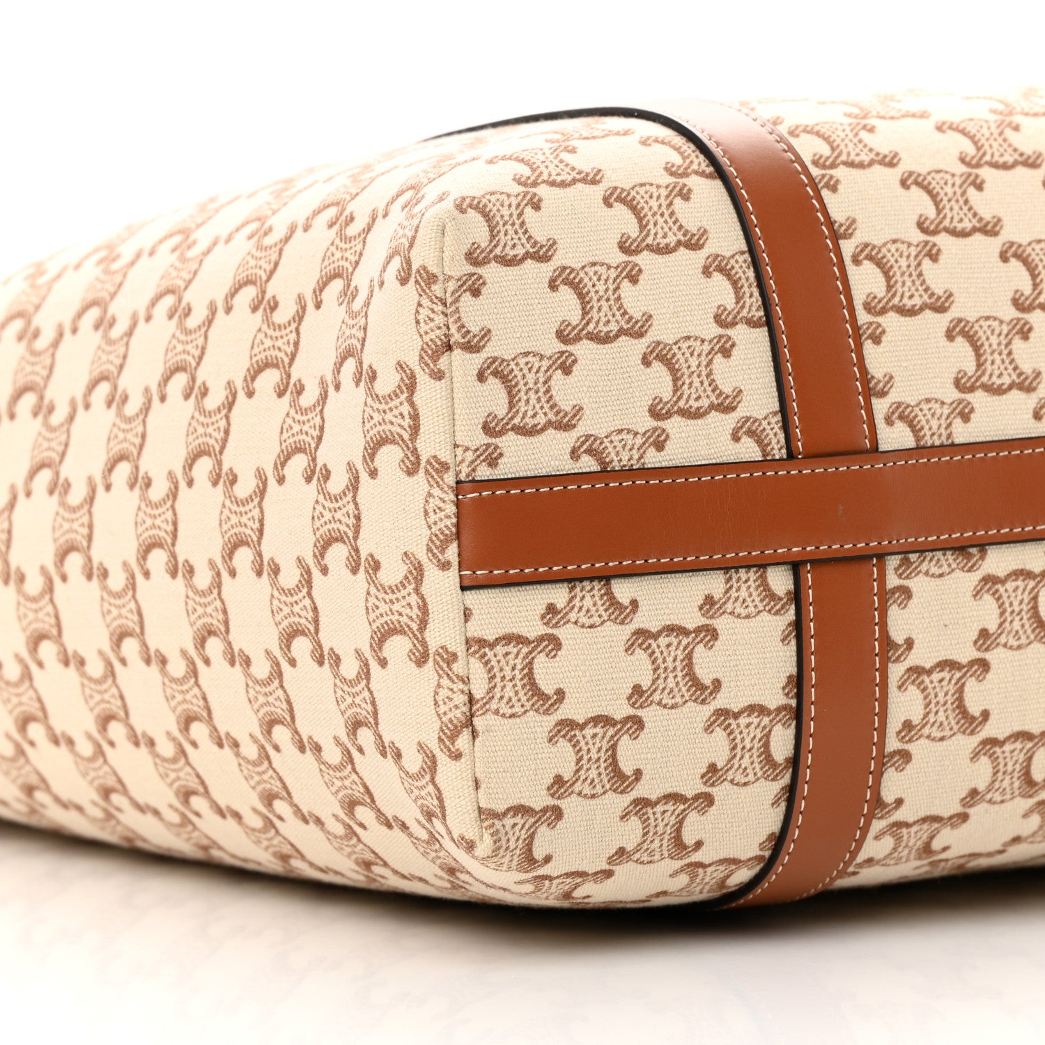 Celine Triomphe Canvas Calfskin Museum Bag White 10 of 12