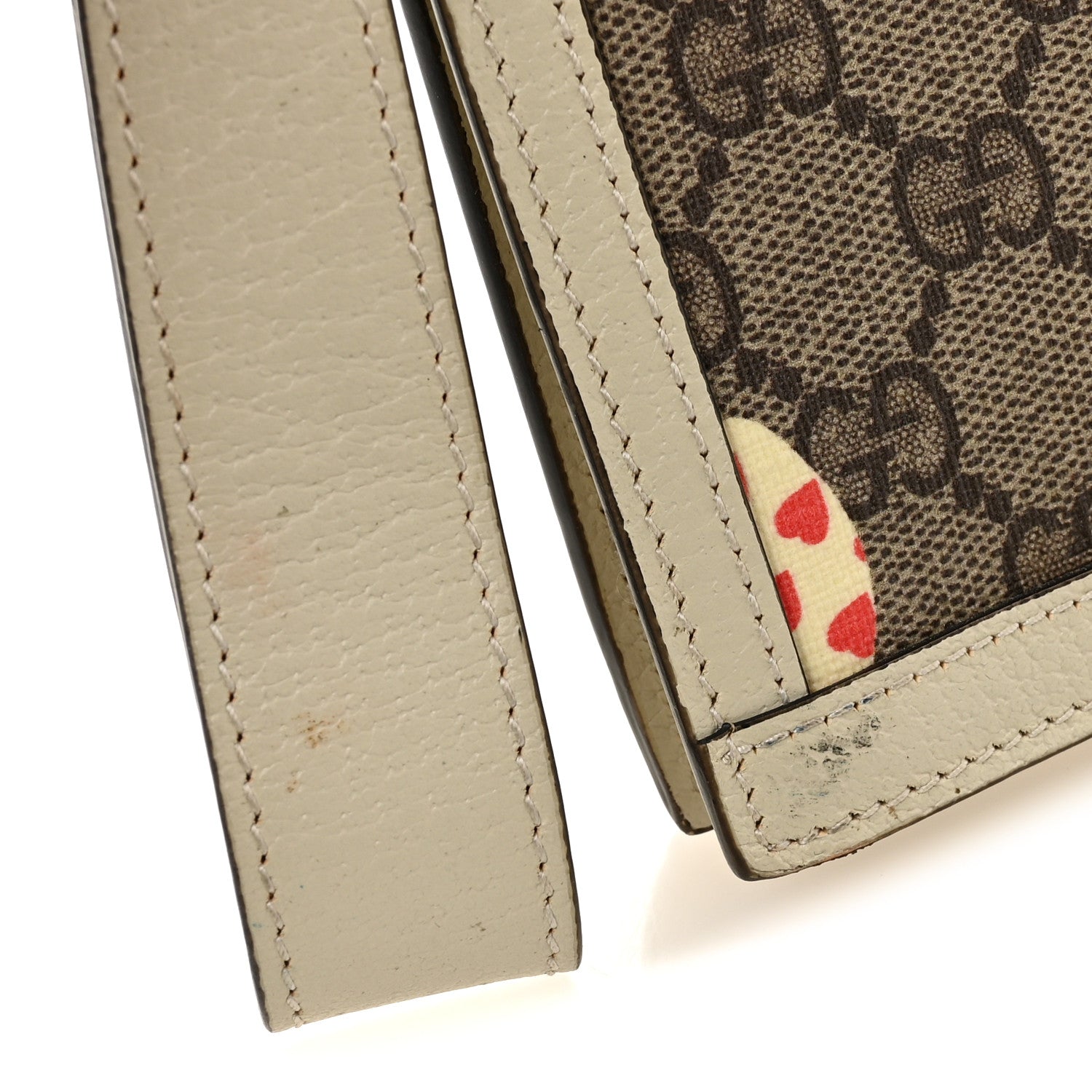 Gucci GG Supreme Monogram Les Pommes Interlocking G Wristlet Pouch  Beige Multicolor Mystic White 10 of 13