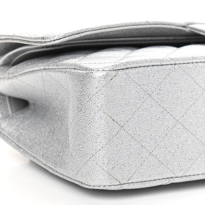Chanel Glittered Metallic Caviar Quilted Medium Double Flap Silver 8 of 9