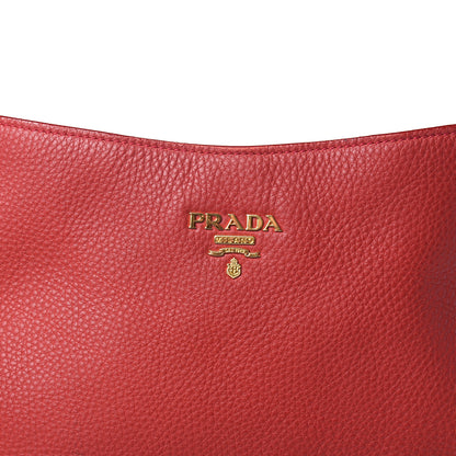 Prada Vitello Daino Side Pocket Hobo Rosso 15 of 15