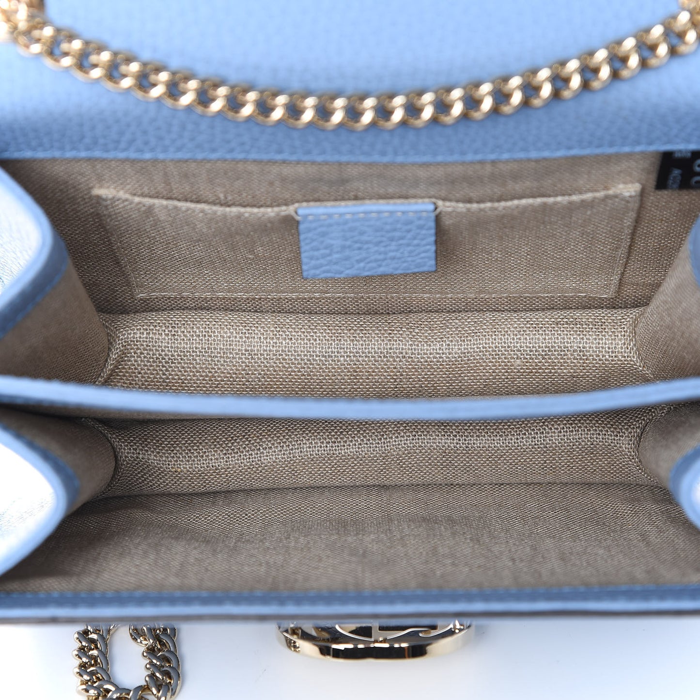 Dollar Calfskin Small Interlocking G Shoulder Bag Mineral Blue