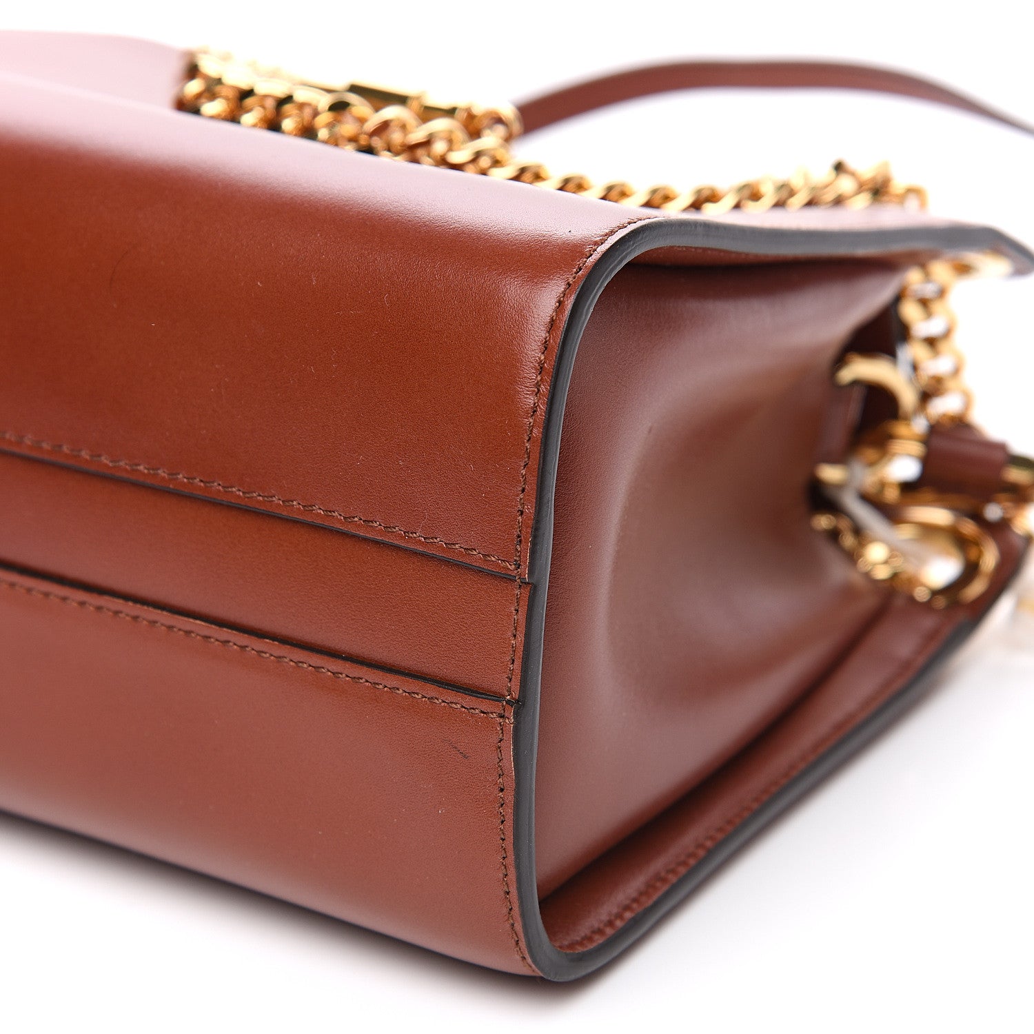 Chloe Shiny Calfskin Mini Annie Shoulder Bag Sepia Brown 7 of 7