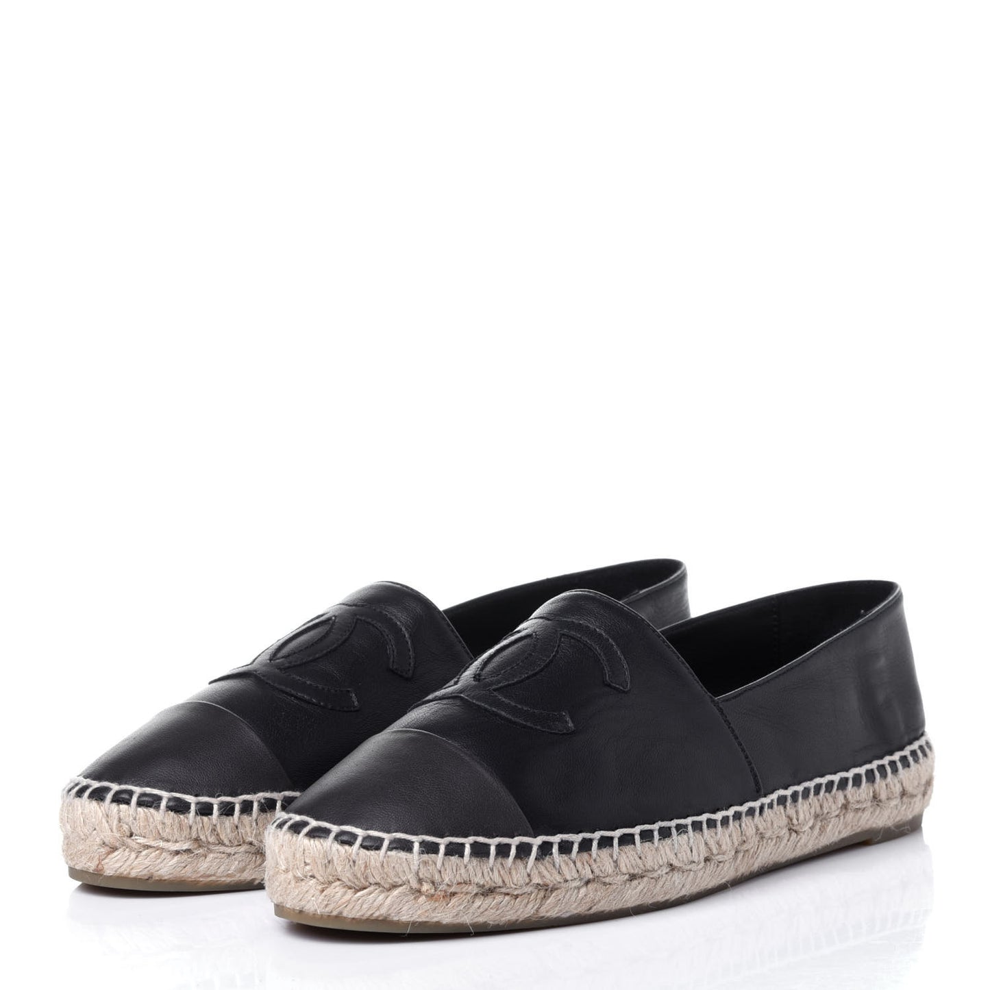 Lambskin CC Espadrilles 39 Navy Blue Dark Grey