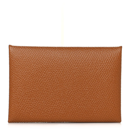 Hermes Epsom Calvi Card Case Gold 1 of 10