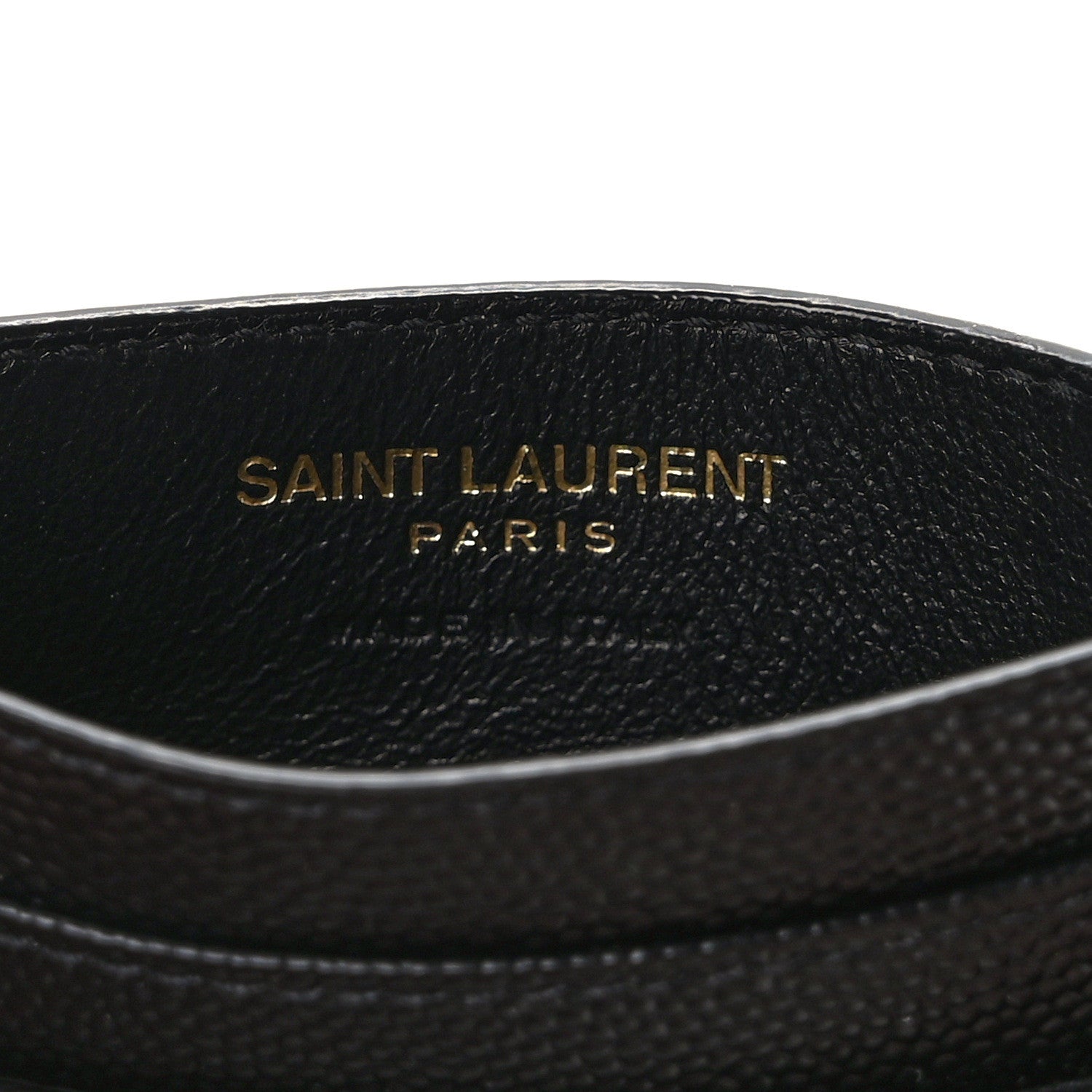 Saint Laurent Grain De Poudre Matelasse Chevron Monogram Credit Card Case Black 6 of 8