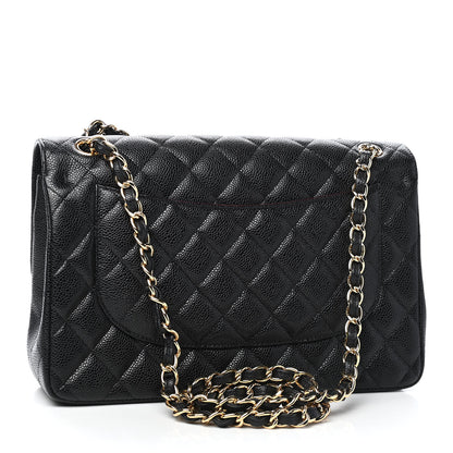 Chanel Caviar Quilted Jumbo Double Flap Black 3 of 9