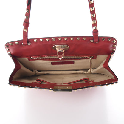 Valentino Garavani Vitello Rockstud Shoulder Satchel Rosso Valentino 7 of 8