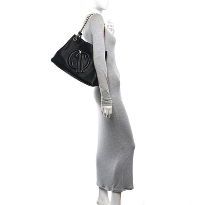 Gucci Pebbled Calfskin Medium Soho Chain Shoulder Bag Black 2 of 10