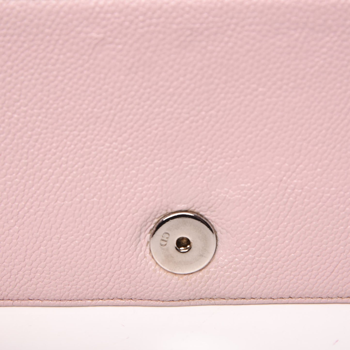Grained Calfskin Diorama Wallet on Chain Pouch Rose Poudre