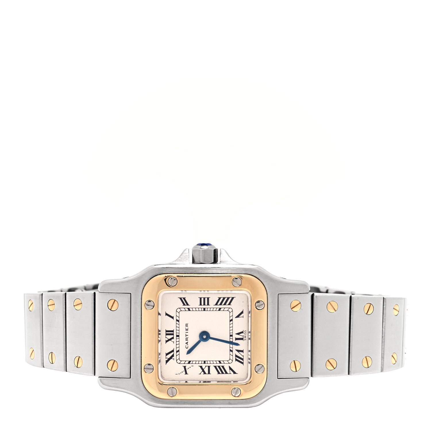 Cartier Stainless Steel 18K Yellow Gold 24mm Santos De Cartier Galbee Quartz Watch 2 of 4