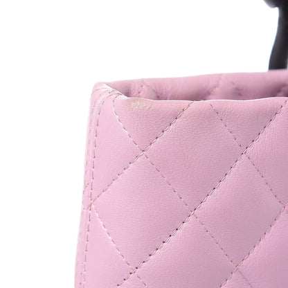 Chanel Calfskin Quilted Medium Cambon Tote Pink Black 14 of 16