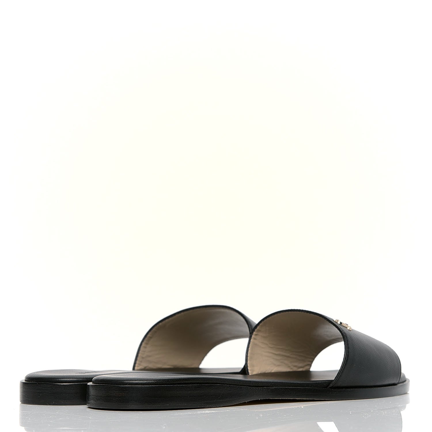 Jimmy Choo Nappa Minea Flat Sandals 36 Black 3 of 4