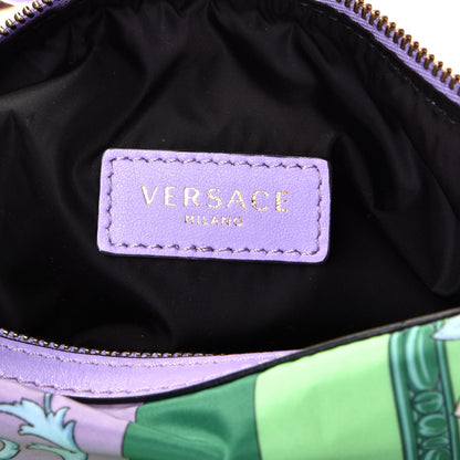Versace Nylon Calfskin Barocco Mosaic Print Hobo Bag Jacaranda Multicolor 5 of 5