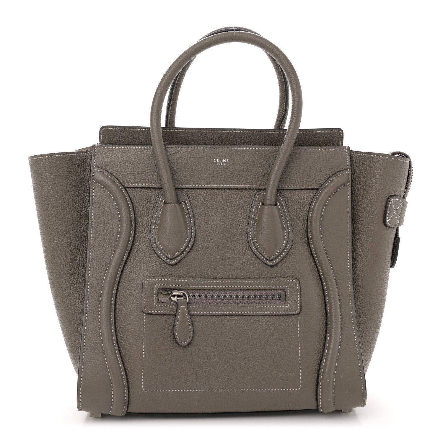 Celine Drummed Calfskin Micro Luggage Souris 1 of 12