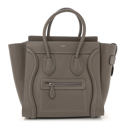 Celine Drummed Calfskin Micro Luggage Souris 1 of 12