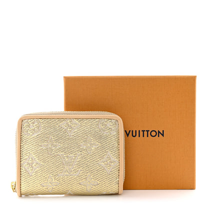 Louis Vuitton Lurex Jacquard Monogram Zippy Coin Purse Beige 7 of 7