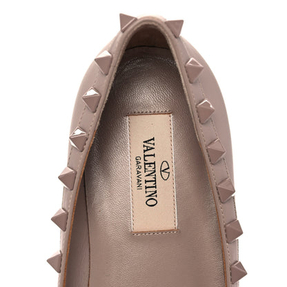 Valentino Garavani Calfskin Lacquered Monochrome Rockstud Ballerina Flats 36 Poudre 7 of 9
