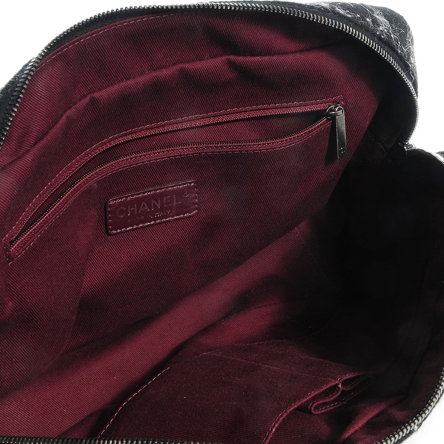 Aged Calfskin Tweed Jumbo New Portobello Flap Black