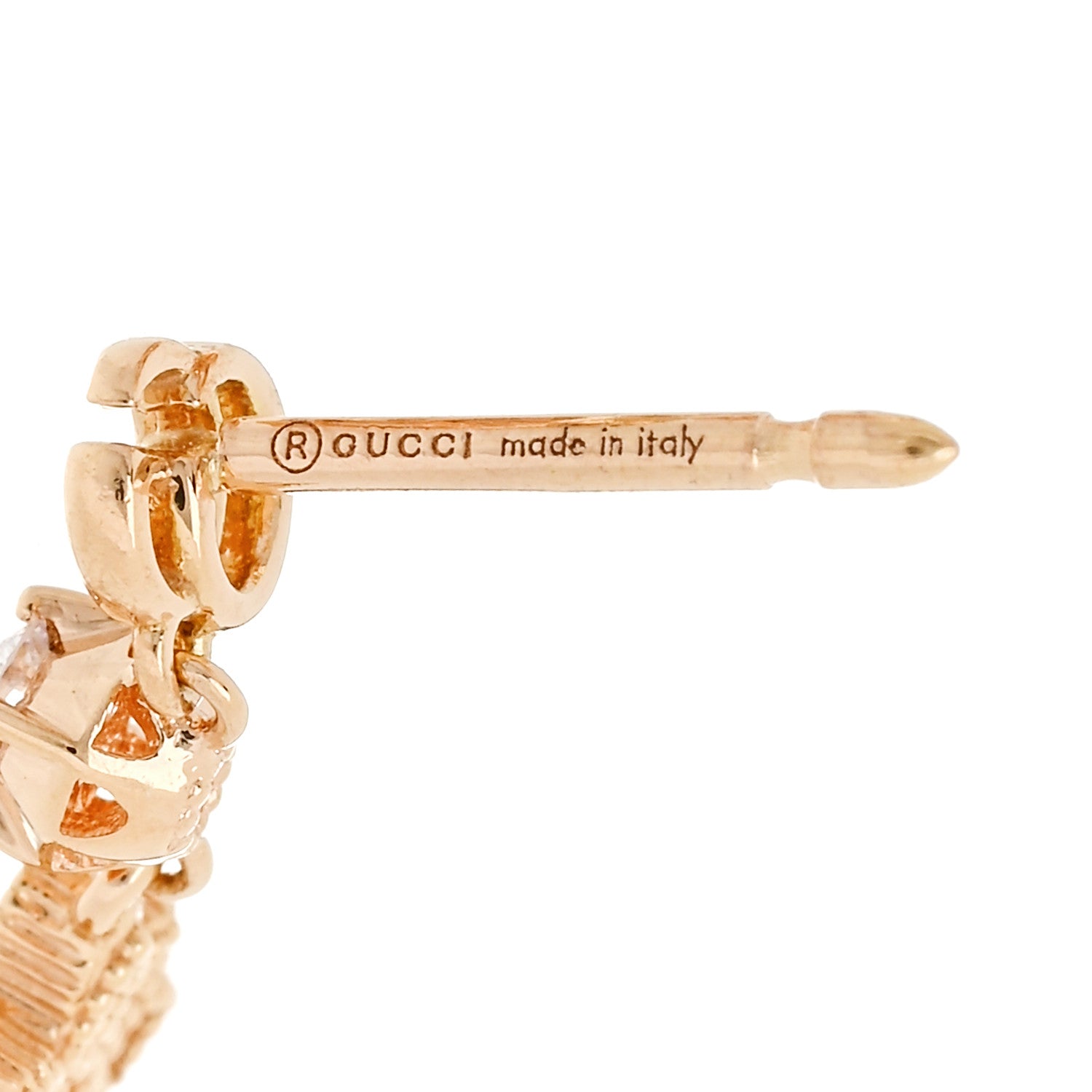 Gucci 18K Rose Gold Diamond Flora Earrings 4 of 5