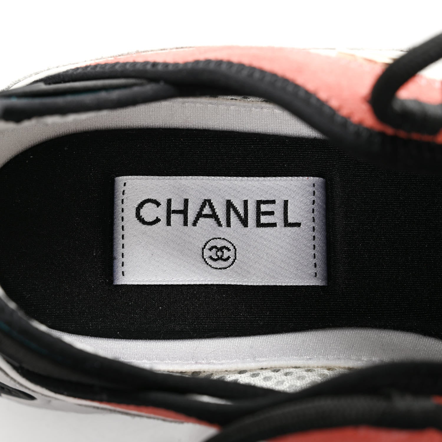 Chanel Fabric Suede CC Sneakers 39 White Light Grey Pink 6 of 8