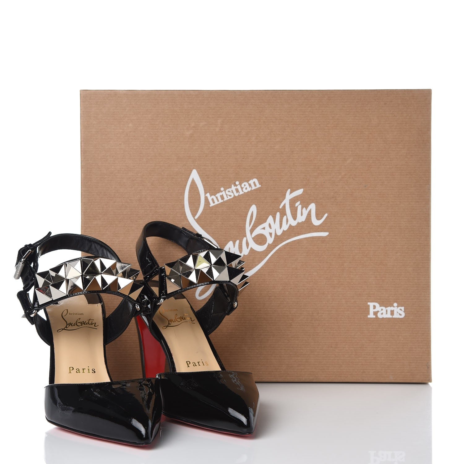 Christian Louboutin Patent Ziggoo Studded Pumps 36.5 Black 9 of 9