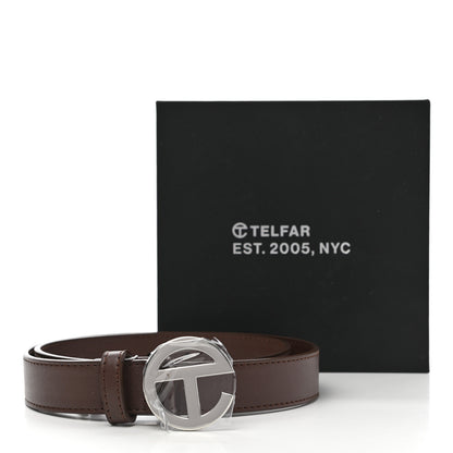 Telfar Vegan Leather Logo Belt Small Chocolate 7 of 7