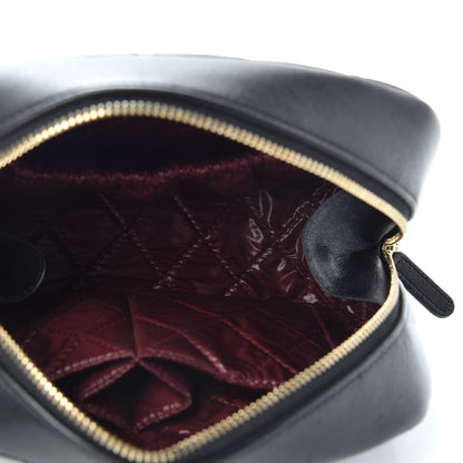 Chanel Lambskin Quilted Medium Curvy Pouch Cosmetic Case Black 5 of 7