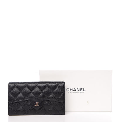 Chanel Caviar Quilted Long Flap Wallet Black 12 of 12