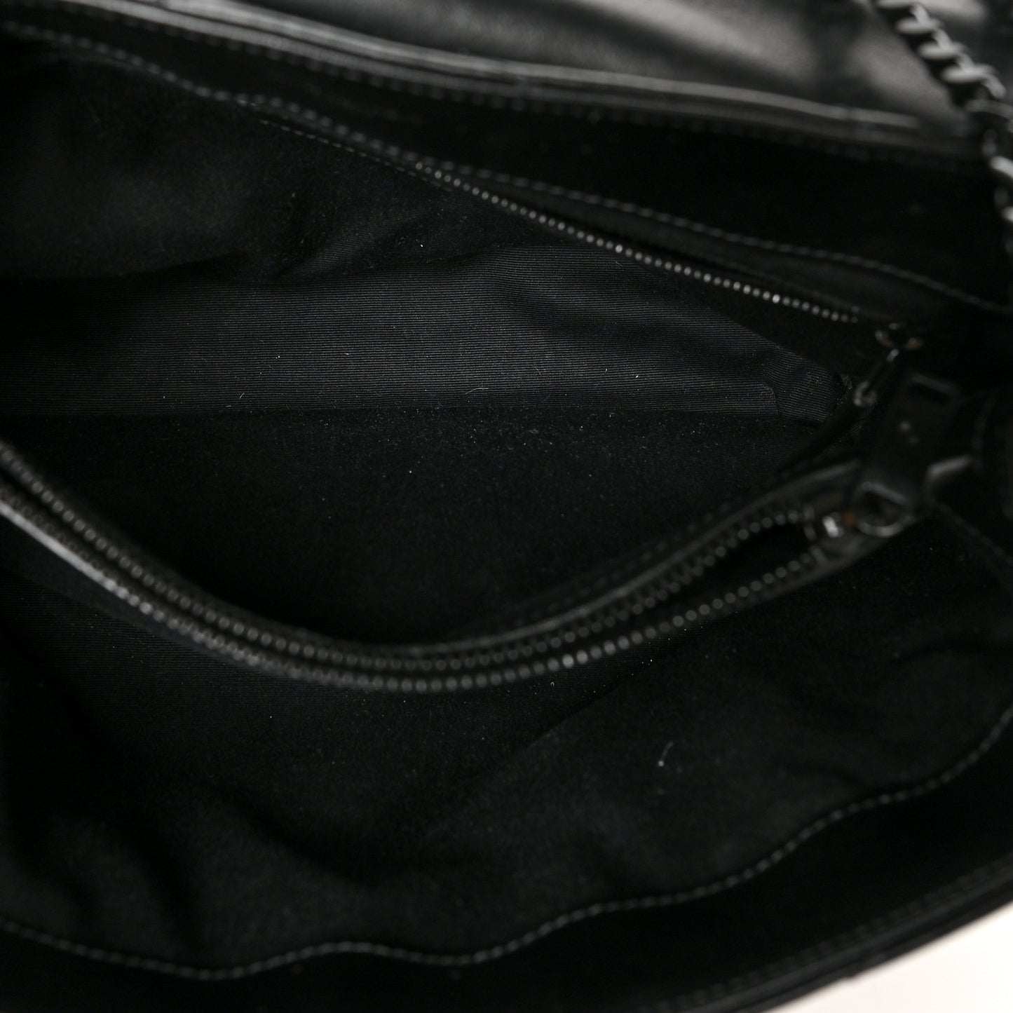 Calfskin Y Quilted Monogram Medium Loulou Chain Satchel Black