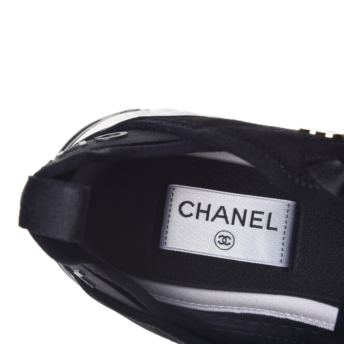 Fabric Calfskin Suede CC Sneakers 37.5 Black