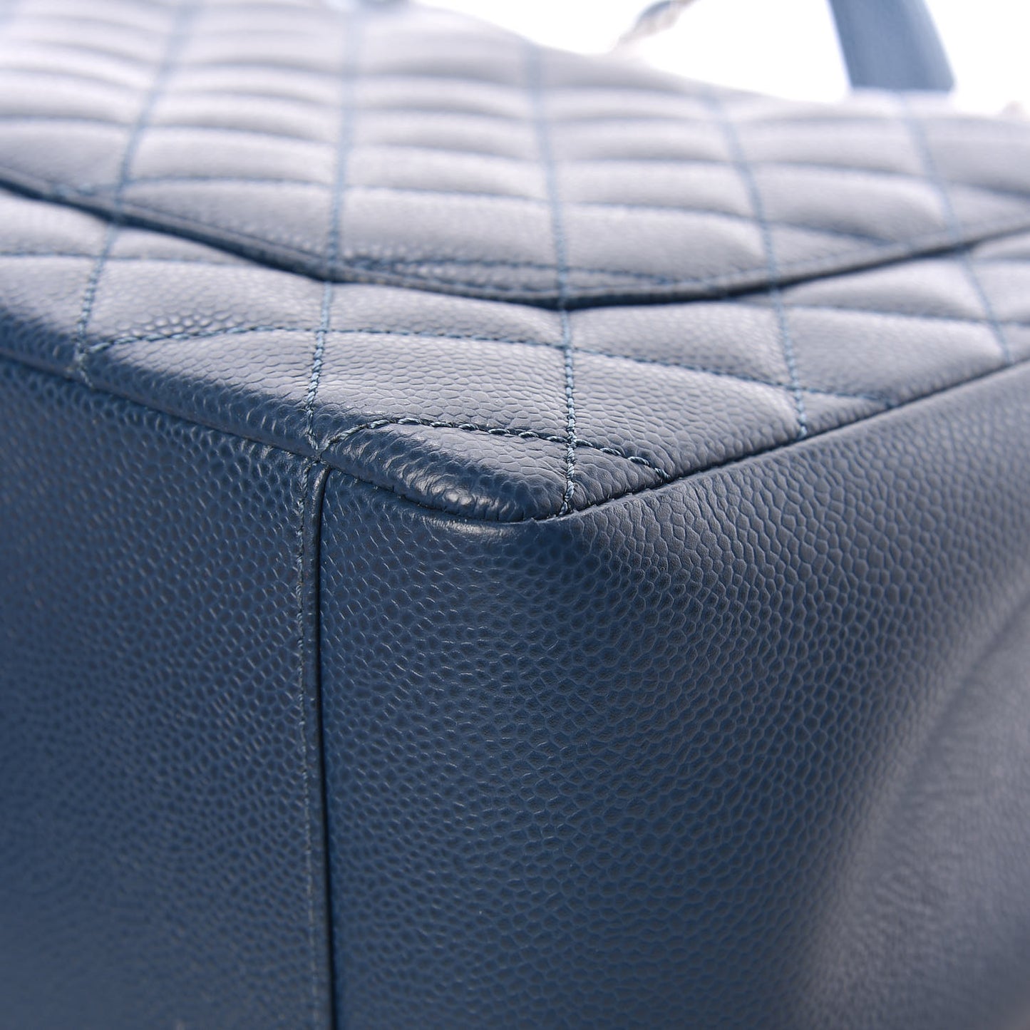 Caviar Quilted Grand Shopping Tote GST Dark Blue