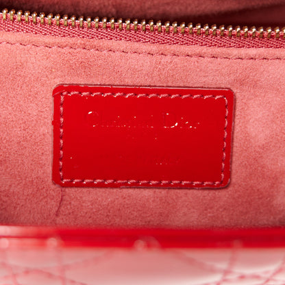 Christian Dior Patent Cannage Medium Lady Dior Burgundy Red 6 of 10