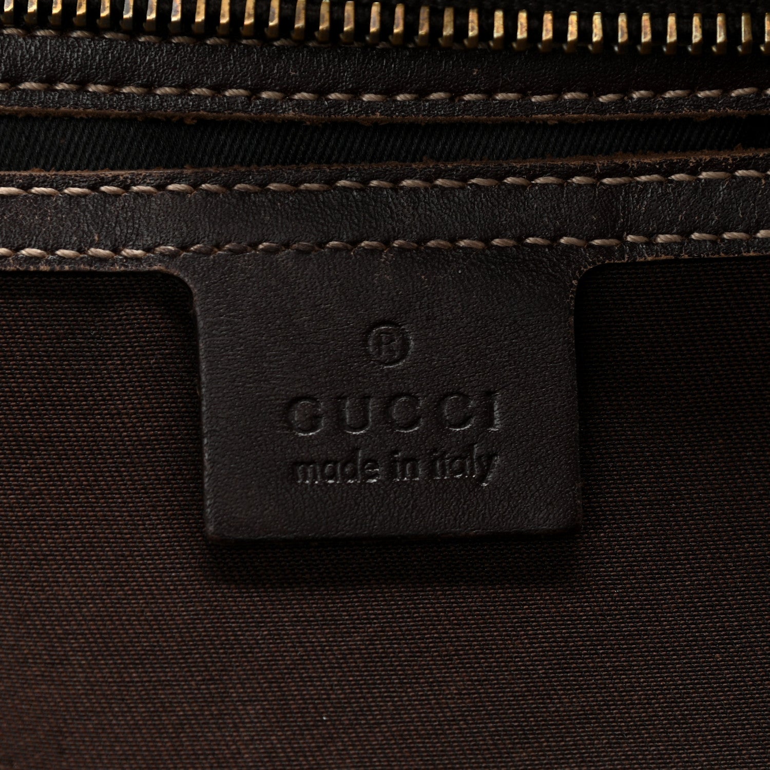 Gucci GG Supreme Monogram Medium Zippered Shopping Tote Dark Brown 8 of 14