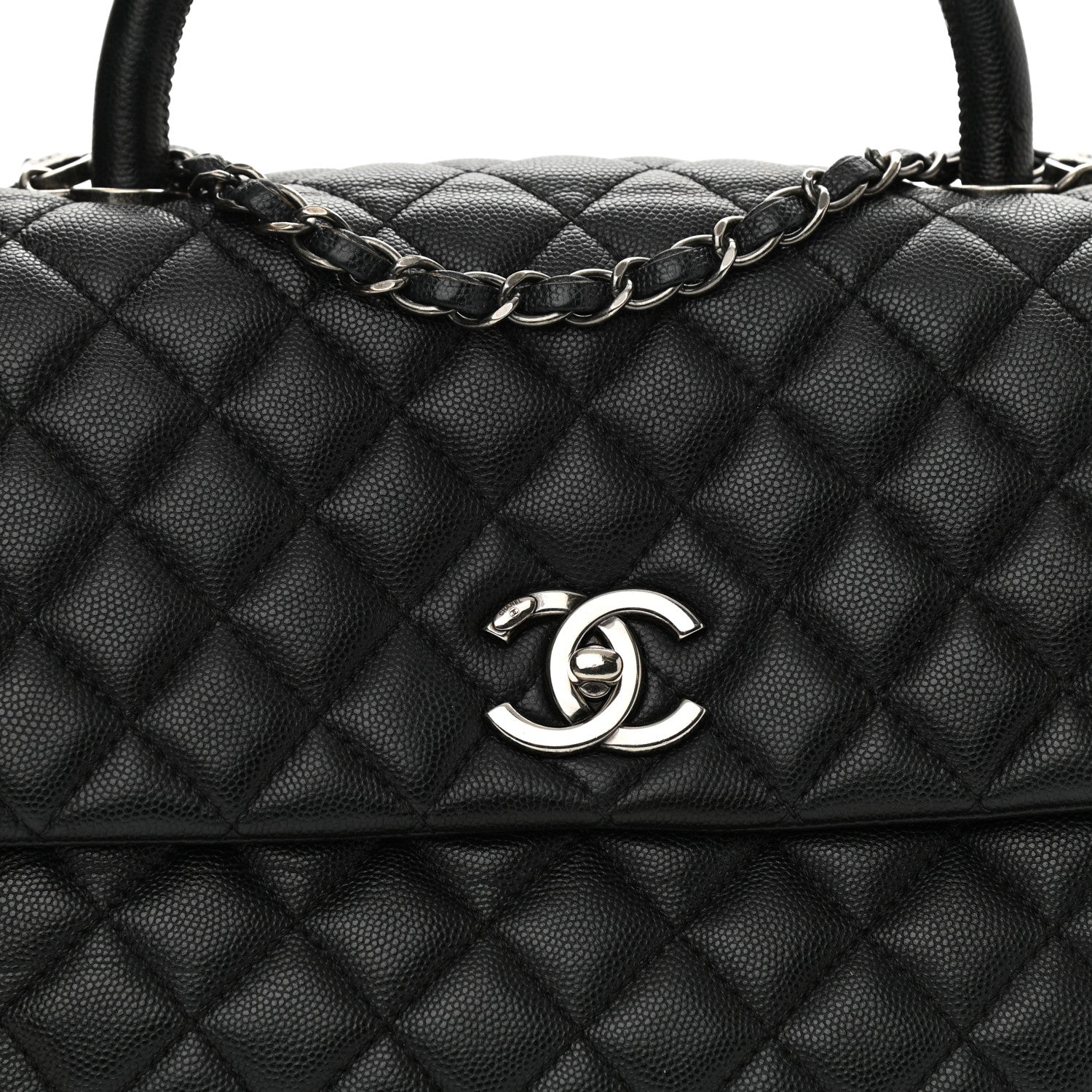 Chanel Caviar Quilted Medium Coco Handle Flap Black 10 of 10