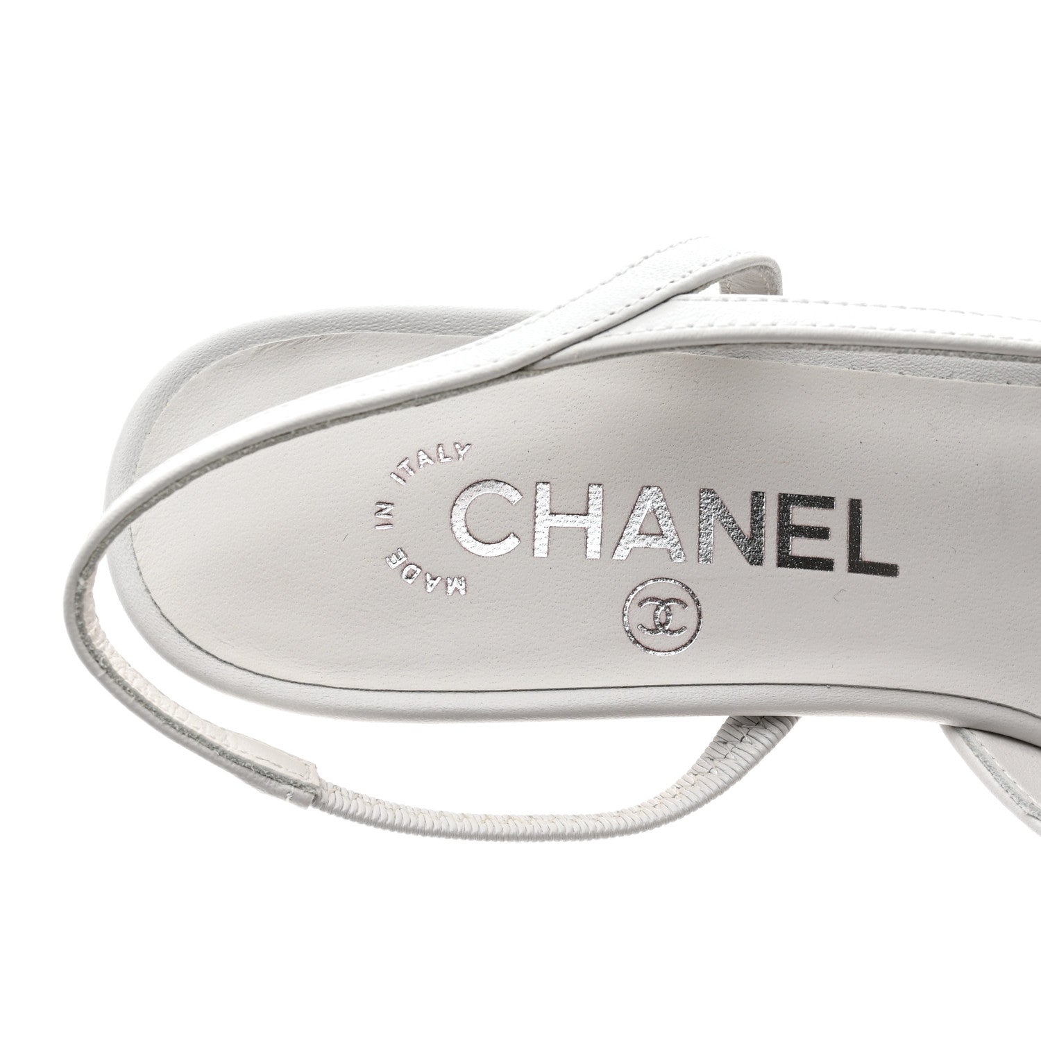 Chanel Calfskin Cap Toe CC Slingback Pumps 38 Black White 6 of 10