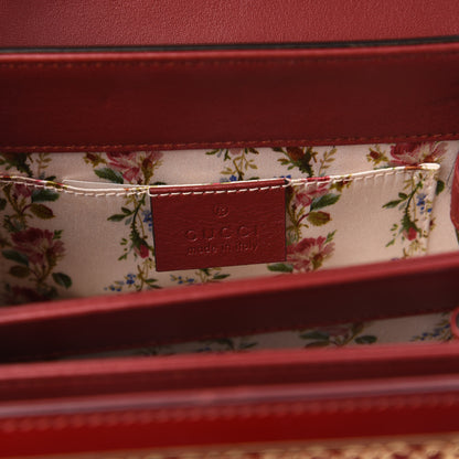 Gucci Calfskin Lisse Cornice Crystal Mini Thiara Top Handle Bag Cerise Red Gold Multicolor 8 of 10