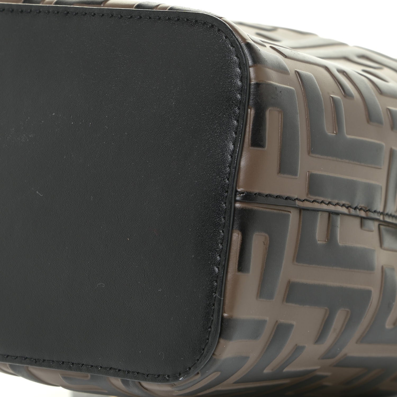 Fendi Vitello Liberty F is Fendi Bi-Color FF 1974 Embossed Mini Mon Tresor Bucket Bag Maya Black 8 of 13