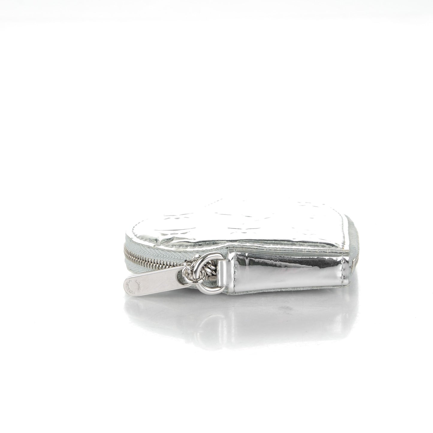 Monogram Miroir Heart Coin Purse Silver