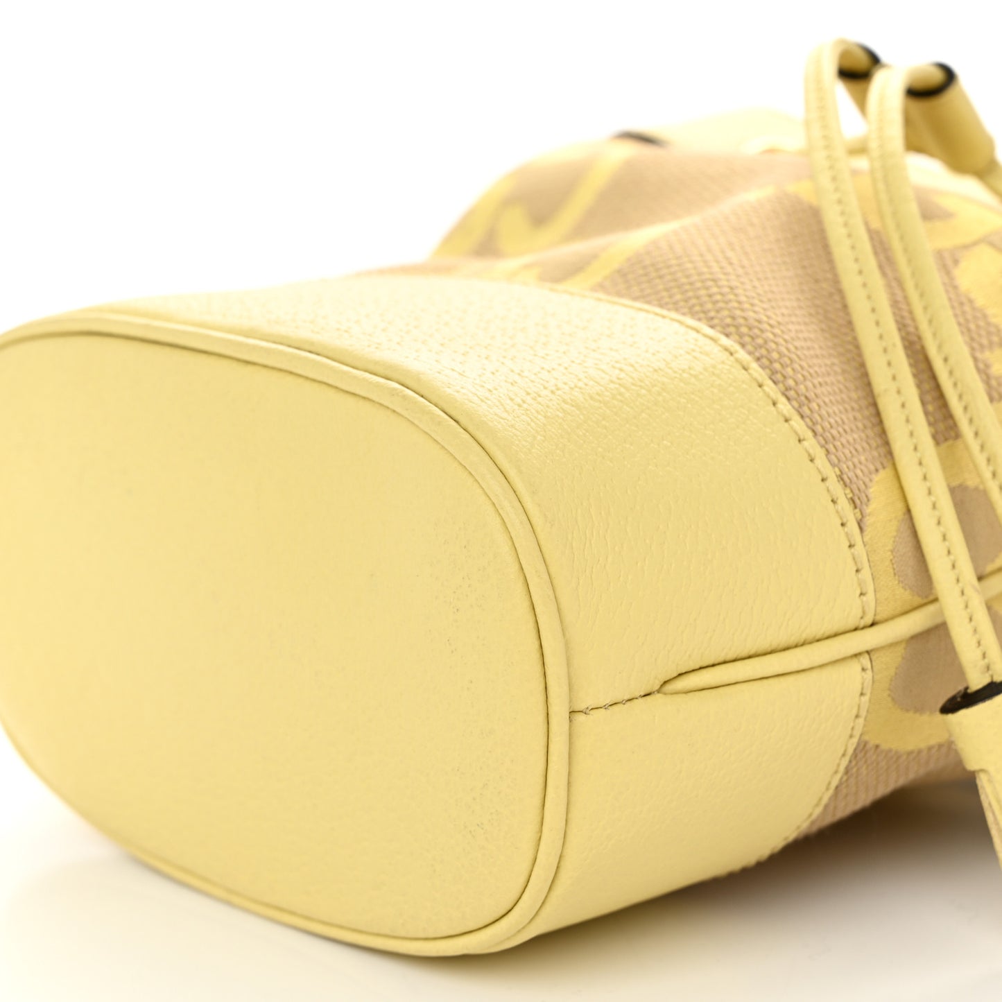 Monogram Jumbo GG Textured Dollar Calfskin Mini Ophidia Bucket Bag Beige Banana