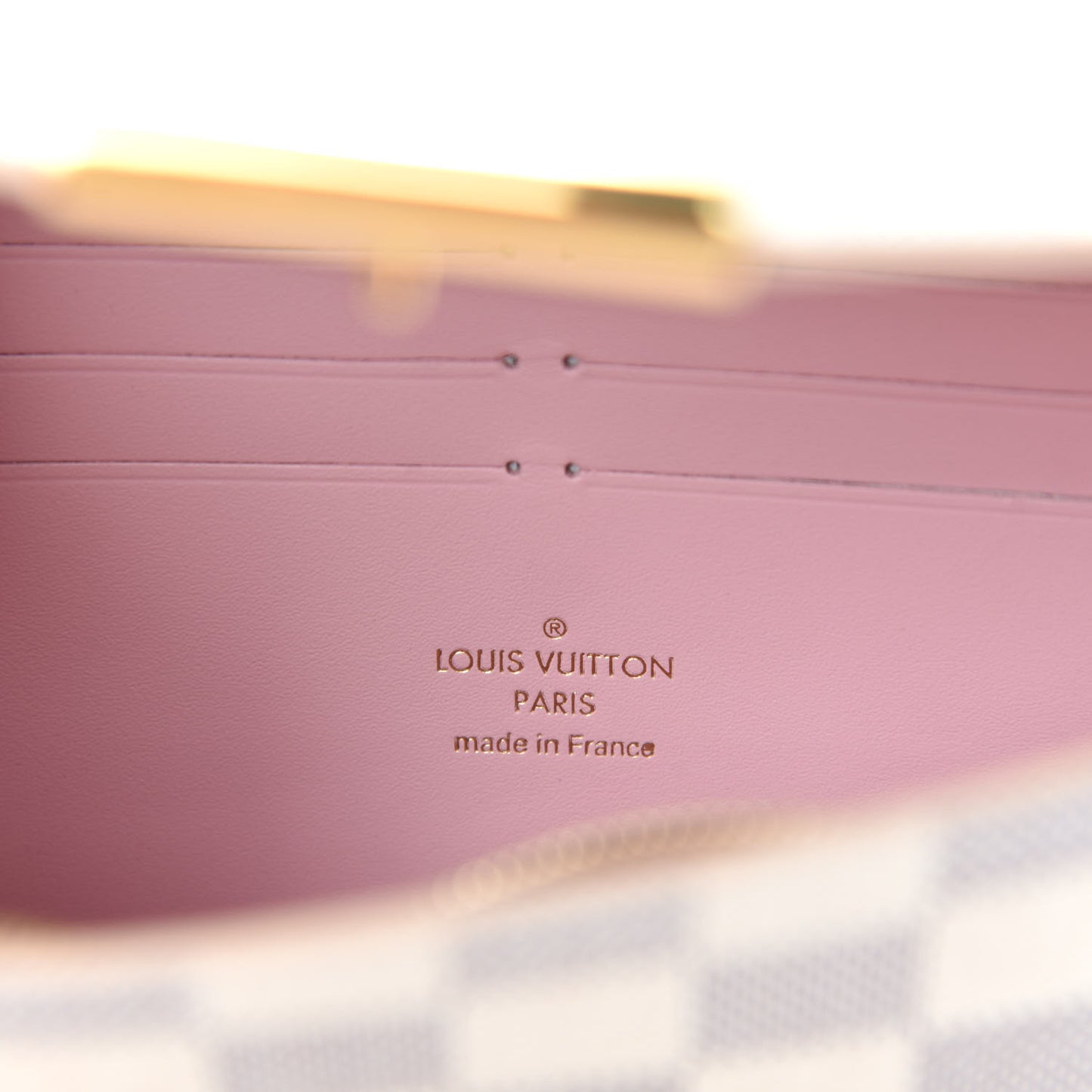 Damier Azur Croisette Chain Wallet Rose Ballerine