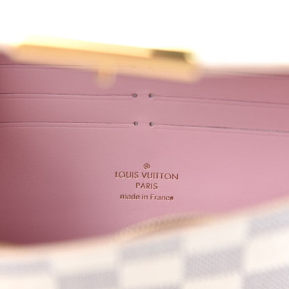 Louis Vuitton Damier Azur Croisette Chain Wallet Rose Ballerine 8 of 10